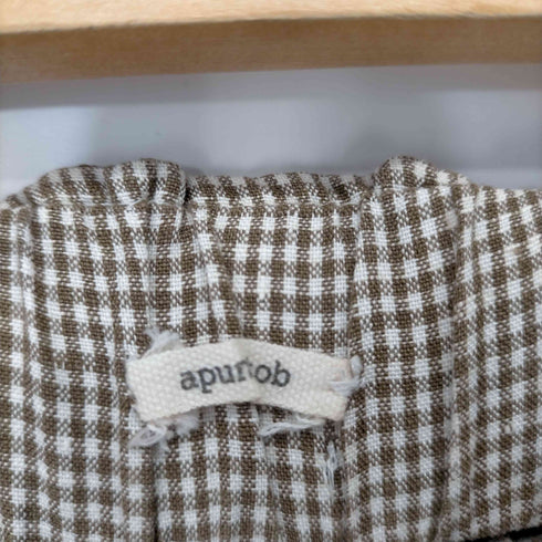 Apuntob 裏地チェック コットンプリーツスカート レディース JPN:XS