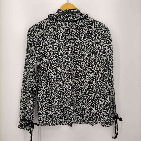 ザラ ZARA リボンタイ付き 総柄ブラウス レディース import:S