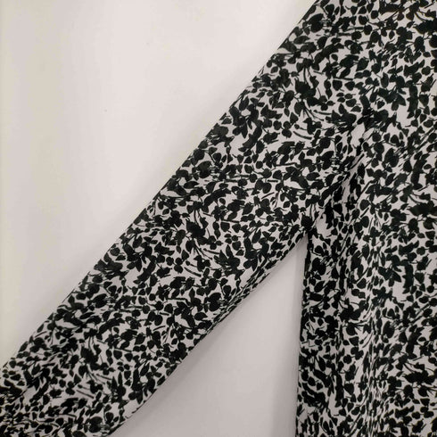 ザラ ZARA リボンタイ付き 総柄ブラウス レディース import:S