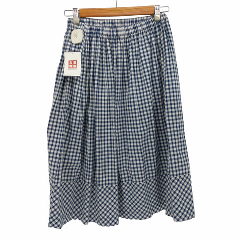 トリココムデギャルソン tricot COMME des GARCONS ギンガムチェック柄 裾切替 ギャザー フレア スカート レディース FREE