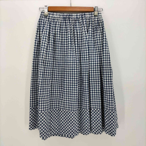 トリココムデギャルソン tricot COMME des GARCONS ギンガムチェック柄 裾切替 ギャザー フレア スカート レディース FREE