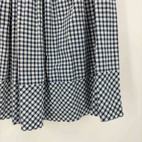 トリココムデギャルソン tricot COMME des GARCONS ギンガムチェック柄 裾切替 ギャザー フレア スカート レディース FREE