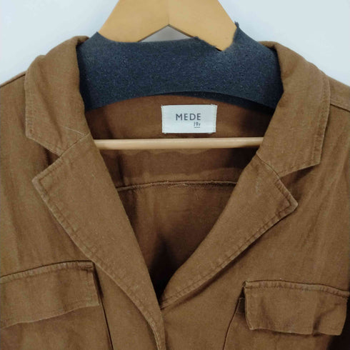 メデジュウキュウ MEDE 19F リネン混 ボックスシャツジャケット ネップ レディース JPN:M