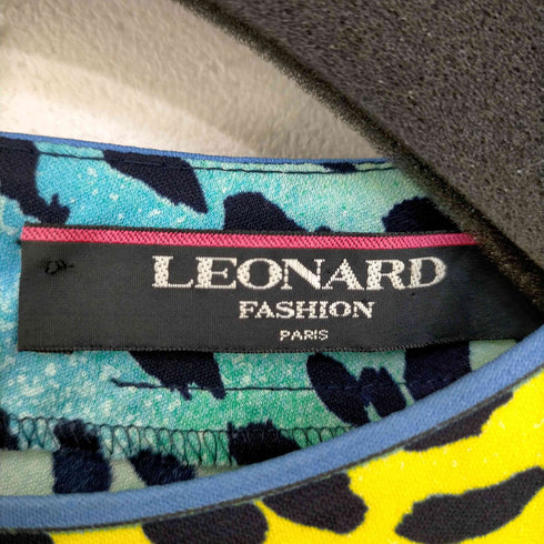 レオナール LEONARD FASHION アンサンブル ブラウス シャツ カットソー ニット プルオーバー ヒョウ柄 レオパード 長袖 レディース L