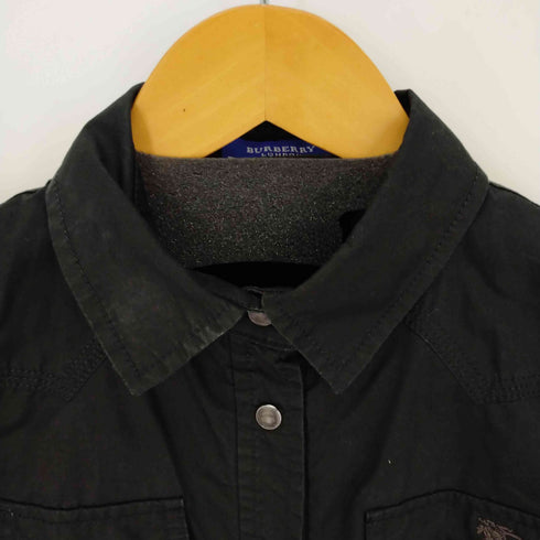 バーバリーロンドンブルーレーベル BURBERRY LONDON BLUE LABEL ホースロゴ刺繍L/Sウエスタンシャツ レディース 38