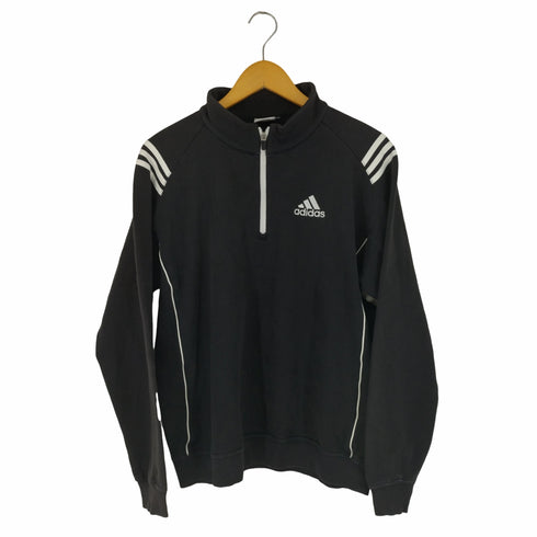 アディダス adidas ロゴ刺繍 サイドライン ハーフジップスウェット メンズ JPN:0