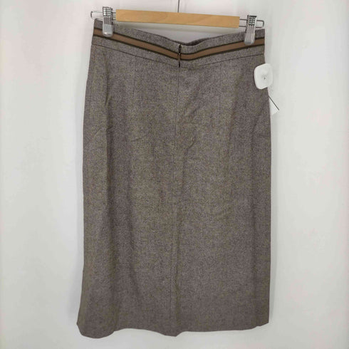 アナイ ANAYI 21AW ホームスパンマットビットツキスカート 台形 ロング 38 茶 ブラウン /AA ■OS レディース 38