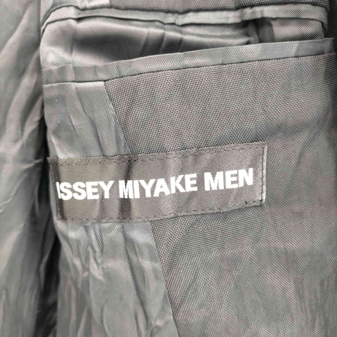 イッセイミヤケメン ISSEY MIYAKE MEN ホースレザー × ナイロン シワ加工 テーラードジャケット メンズ JPN:1