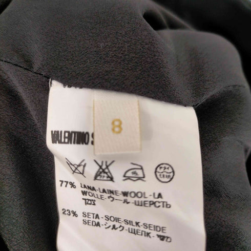 ヴァレンティノ Valentino 裾デザインタイトスカート 膝丈 ウール混 8 黒 ブラック /NR ■OS ■SH レディース 8
