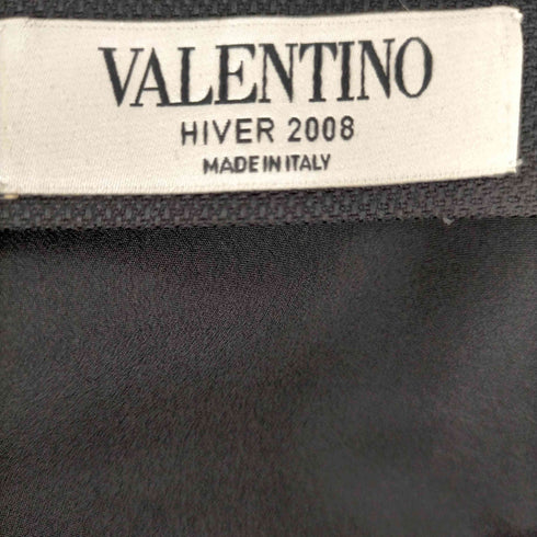 ヴァレンティノ Valentino 裾デザインタイトスカート 膝丈 ウール混 8 黒 ブラック /NR ■OS ■SH レディース 8
