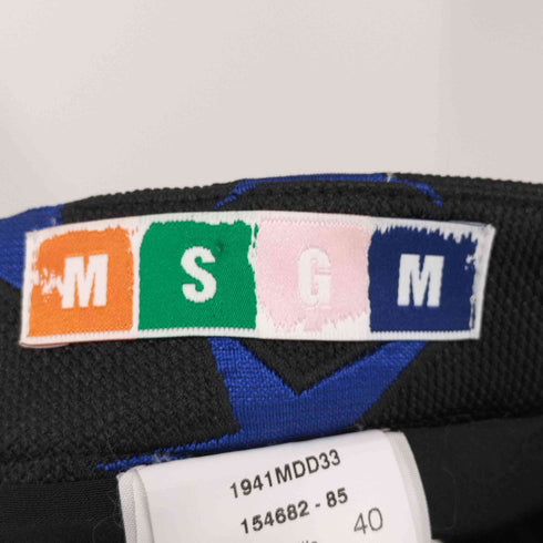 エムエスジーエム MSGM イタリア製 スターデザイン 台形 ミニ スカート レディース 40