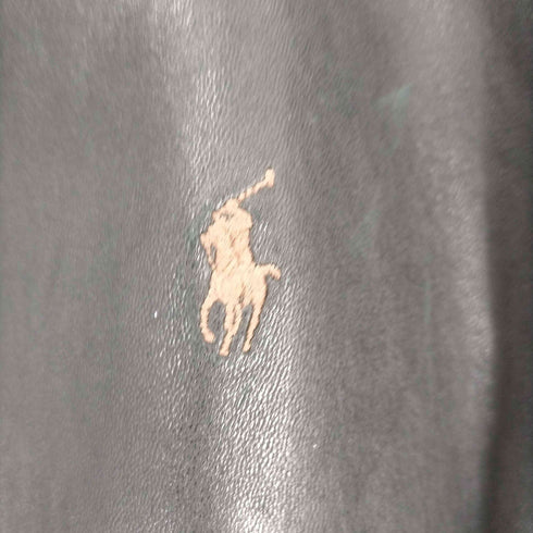 ポロバイラルフローレン Polo by RALPH LAUREN ポニー刺繍 裏地千鳥格子 レザー スイングトップ メンズ import:L