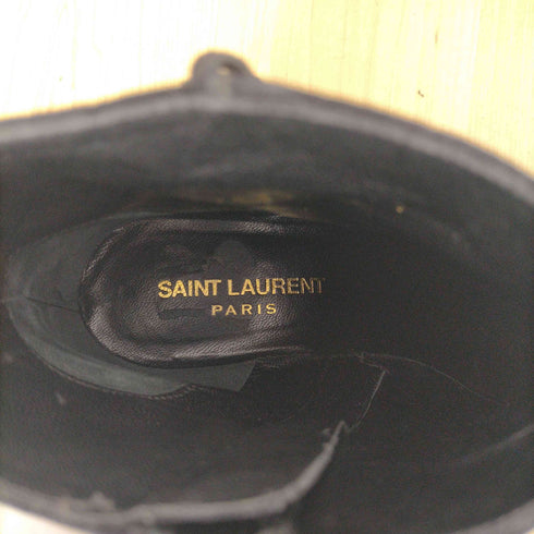 サンローランパリ SAINT LAURENT PARIS ポインテッドトゥ スエードフリンジ スタッズ ショート ブーツ レディース 35 1/2