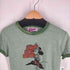 ビームス BEAMS ヴィンテージ加工 キャラクター染み込みプリント リンガーTシャツ レディース JPN:M