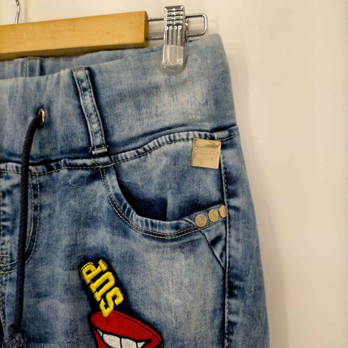 DENIMLAND 90S ワッペン スキニーデニムパンツ レディース JPN:L