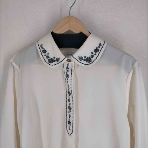 KORET PETITES 90S 花柄刺繍デザインシャツ レディース 12