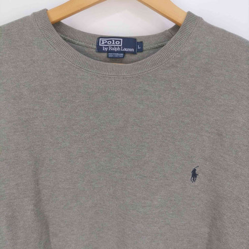 ポロバイラルフローレン Polo by RALPH LAUREN ポニー刺繍 クルーネックコットンニット メンズ import:L