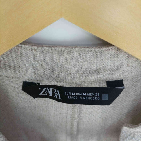 ザラ ZARA リネンレーヨン ワイドレグジャンプスーツ レディース M