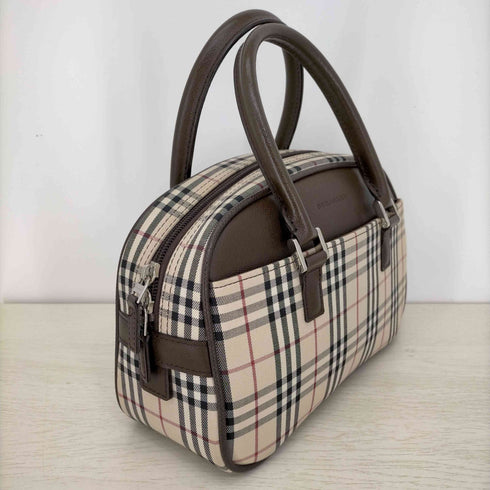 バーバリー BURBERRY ロゴ刻印 ノバチェック ミニボストンバッグ レディース