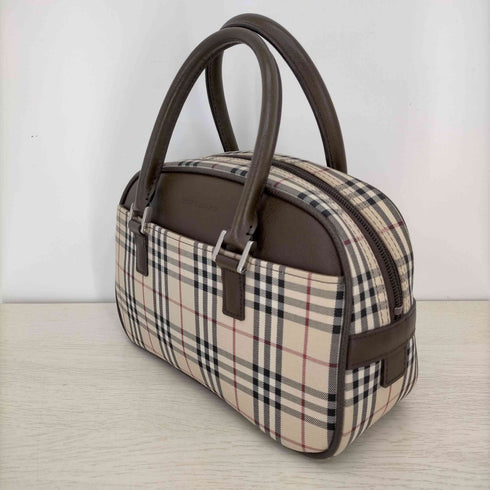 バーバリー BURBERRY ロゴ刻印 ノバチェック ミニボストンバッグ レディース