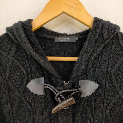 バーバリーブラックレーベル BURBERRY BLACK LABEL ダッフルコート ショート丈 ダッフルカーディガン ニット メンズ JPN:2