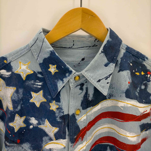OLD PAINT DESIGN DENIM L/S SHIRT メンズ