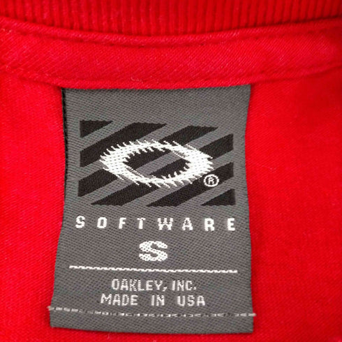 オークリー OAKLEY 00S USA製 ギザロゴ 両面プリント クルーネックTシャツ メンズ import:S