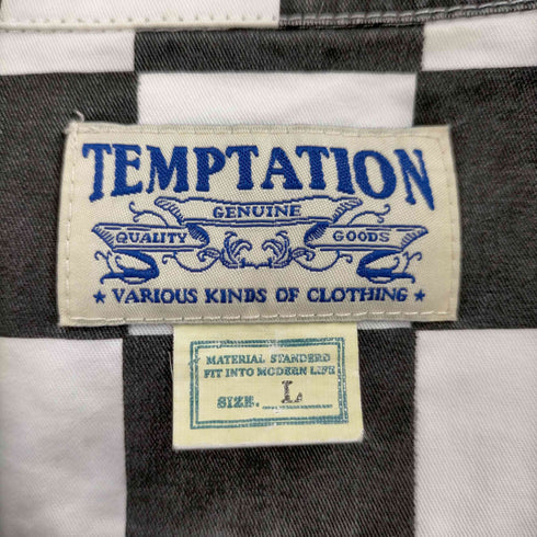 テンプテーション Temptation チェッカーフラッグ 半袖シャツ メンズ import:L