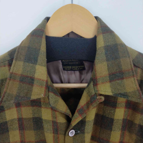 シアーズ Sears 70s 80s フラップポケット開襟チェックネルシャツ ボックスシャツ メンズ JPN:M