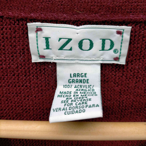 アイゾッドラコステ IZOD LACOSTE メキシコ製 アクリルカーディガン メンズ import:L