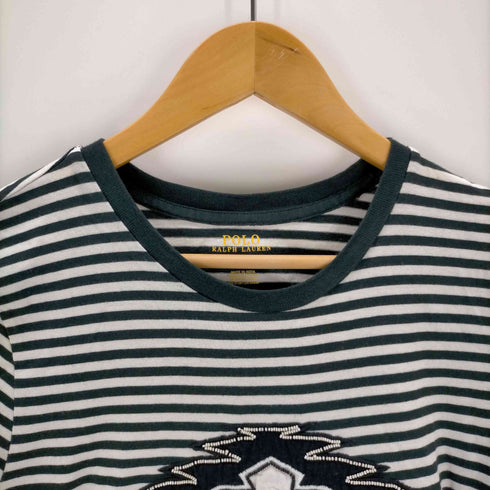 ポロラルフローレン POLO RALPH LAUREN ボーダー ネイティブビーズデザインクルーネックTシャツ レディース JPN:S
