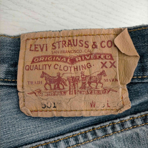 リーバイス Levis 00s 501 MADE IN BELGIUM ユーロ ボタンフライダメージストレートデニムパンツ ボタン裏093 メンズ 33x36