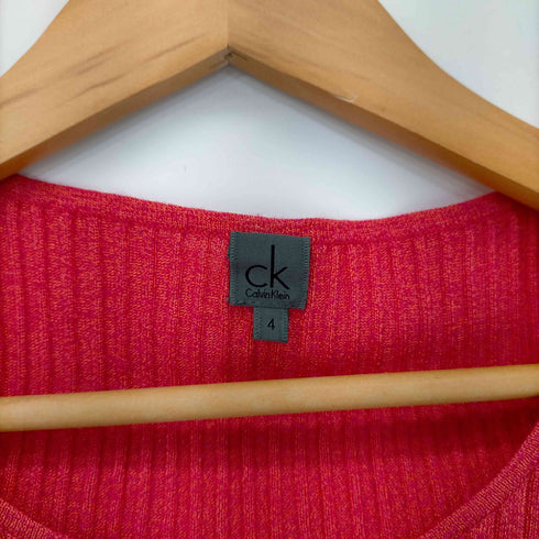 カルバンクライン CALVIN KLEIN シルク混 半袖リブニット レディース US:4