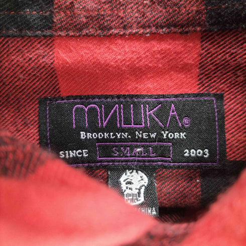 ミシカ MISHKA フーデットチェックネルシャツ メンズ import:S