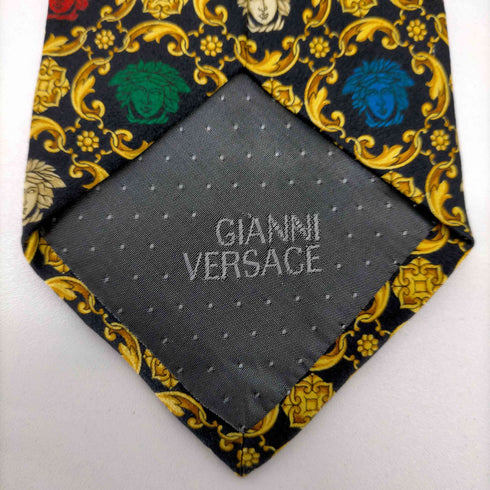 ジャンニヴェルサーチ GIANNI VERSACE ゴールド チェーン柄 ネクタイ メンズ