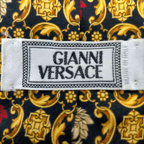 ジャンニヴェルサーチ GIANNI VERSACE ゴールド チェーン柄 ネクタイ メンズ