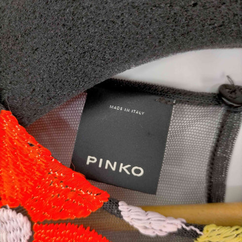 ピンコ PINKO イタリア製 フラワー刺繍 レースカットソー レディース FR:34