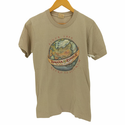 バナナリパブリック BANANA REPUBLIC USA製 旧タグ シングルステッチ トラベルプリント クルーネック Tシャツ メンズ import:S