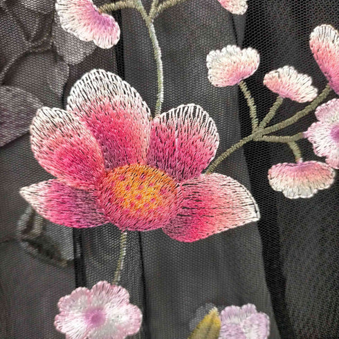 イタリア製 花刺繍 シースルーワンピース レディース EUR:48