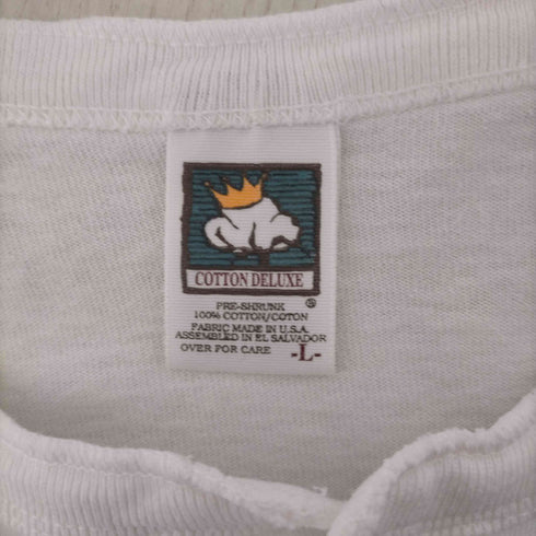 コットンデラックス COTTON DELUXE 90s USA製 ヘンリーネックロングスリーブ Tシャツ メンズ import:L