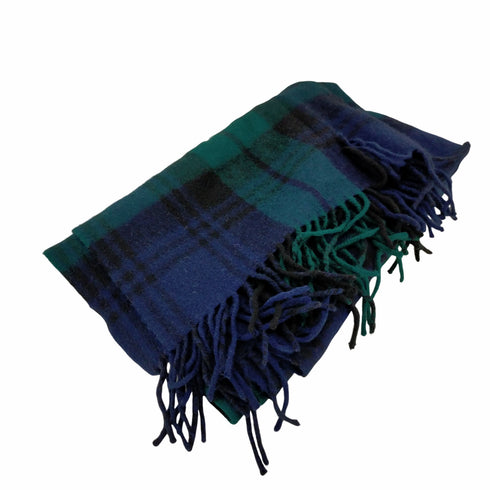 スコティッシュトラディション scottish tradition ブラックウオッチウールルアンゴラフラー 大判 レディース