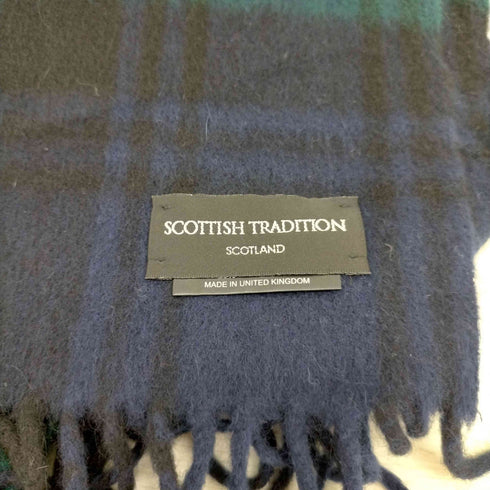 スコティッシュトラディション scottish tradition ブラックウオッチウールルアンゴラフラー 大判 レディース