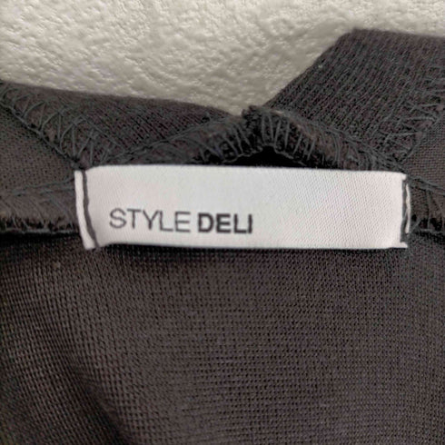 スタイルデリ STYLE DELI ライトリラックスVネックワンピース ニット ロング 長袖 コクーン タイト 01 チャコール レディース JPN:1