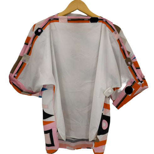 エミリオプッチ EMILIO PUCCI 幾何学模様 ボタンTシャツ レディース JPN:36