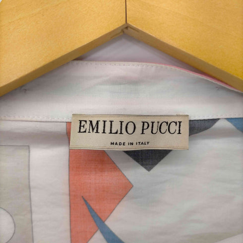 エミリオプッチ EMILIO PUCCI 幾何学模様 ボタンTシャツ レディース JPN:36