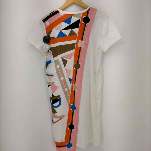 エミリオプッチ EMILIO PUCCI 幾何学模様 膝丈半袖ワンピース レディース import:S