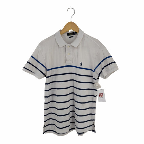 ポロラルフローレン POLO RALPH LAUREN CUSTOM FIT ポニー刺繍 鹿の子 ボーダー ポロシャツ メンズ import:M