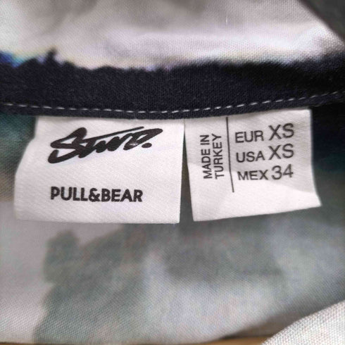 プルアンドベア PULL&BEAR 総柄 S/S レーヨンシャツ メンズ import:XS