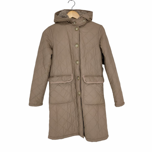 マッキントッシュ Mackintosh キルティングコート ボア アウター ロング 前開き 34 ピンクベージュ レディース JPN:34