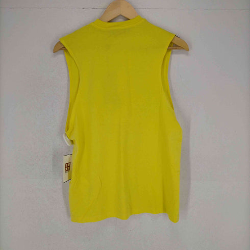 ゴールデングース GOLDEN GOOSE N/S TOPS スタッズ USED加工 ノースリーブ トップス Tシャツ カットソー プリント XS 黄色 イエロー レディース JPN:XS